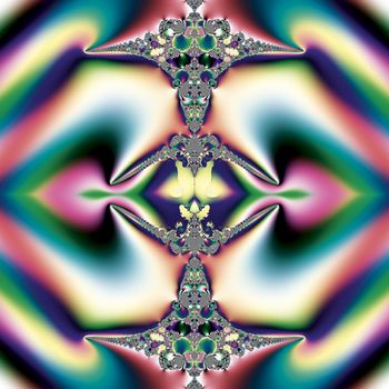Bright and funky original fractal design, abstract psychedelic art, rainbow diamond