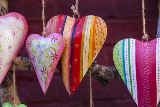 Colorful ceramic heart decoration