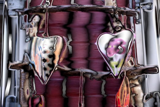 Colorful ceramic heart decoration