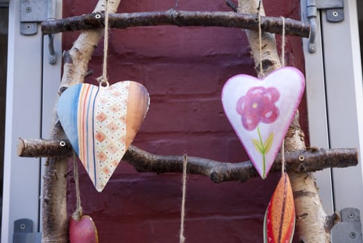 Colorful ceramic heart decoration