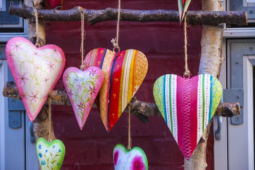 Colorful ceramic heart decoration