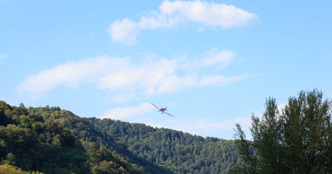 View of aerobatics in the blue sky