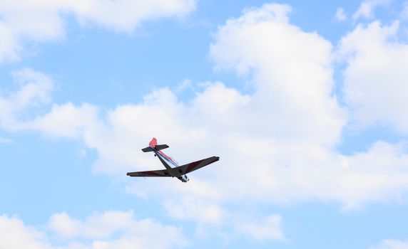 View of aerobatics in the blue sky