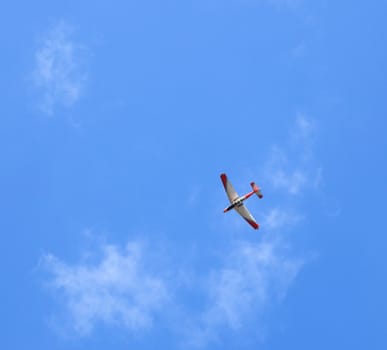 View of aerobatics in the blue sky