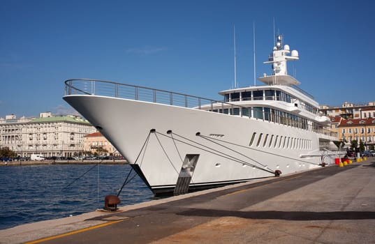View of a Yacht in Trieste pier - Italy
