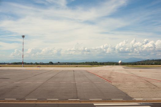 View of Trieste airport in the morning