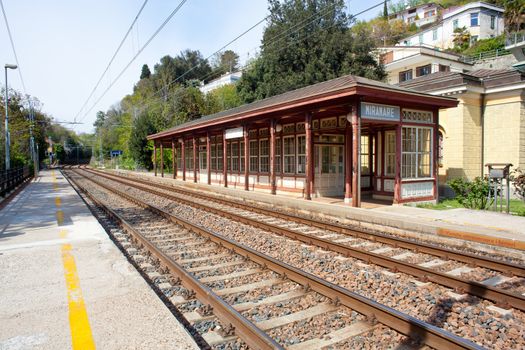 View of ancient Miramare railroad station, Trieste