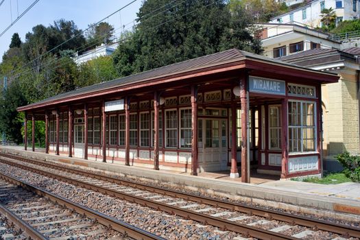 View of ancient Miramare railroad station, Trieste