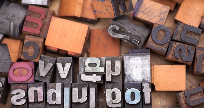 A lot of alphabet stamp, Block letters