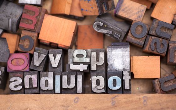 A lot of alphabet stamp, Block letters