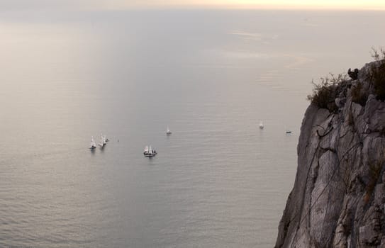 A lot of sailboats on the Trieste sea