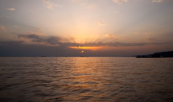 View of sunset in Trieste - Italy
