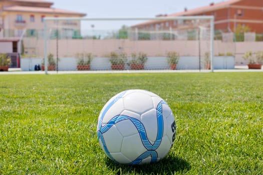 Soccer ball on green grass