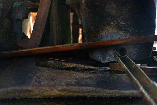 Arrangement for water filtration from volcanic sand on sea salt production farm. It is a unique tradition of production dating back over 900 years in Bali, Indonesia.