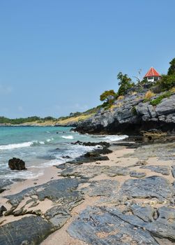 Ko Si Chang island in Thailand. Travel by sea. Sea and blue sky.