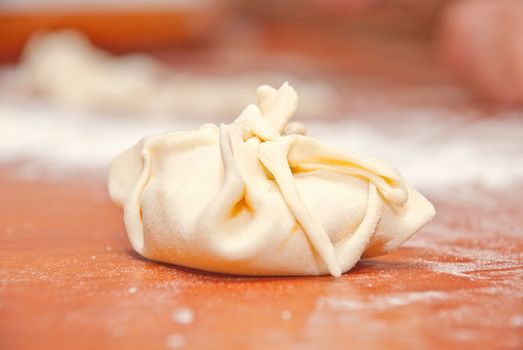 Preparation of bakery products in the kitchen.