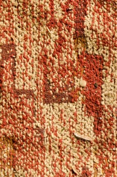 vintage woven brown carpet texture background closeup