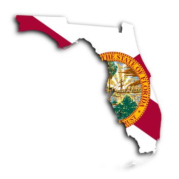 Map of Florida, filled with the state flag