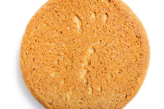 round sweet oatmeal cookie. Macro background and texture