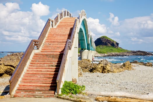 Eight arch bridge at San Xian Tai island the most popular site on the East Coast of Taiwan
