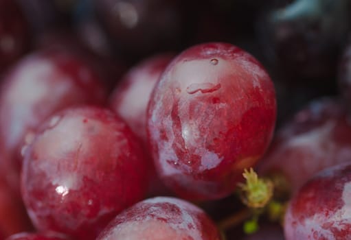  red ripe grapes. Macro photo