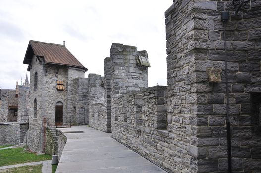 Old fortress in the ancient city of Ghent, Belgium