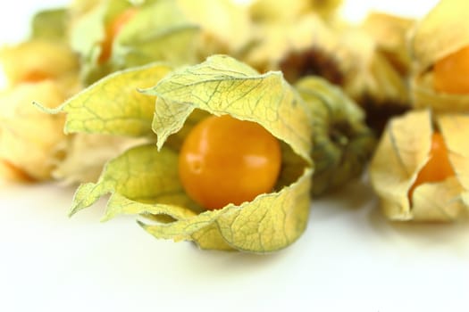 Cape gooseberry, physalis isolated on white background.
