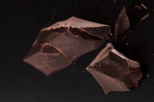 chocolate on black background