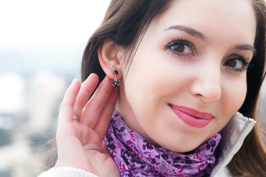 portrait of a beautiful young woman in Prague