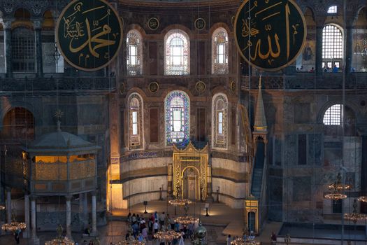Interior of the Hagia Sophia in Istanbul. Turkey 