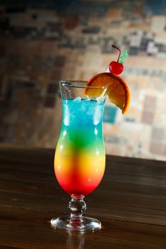 Tropical cocktail in glass