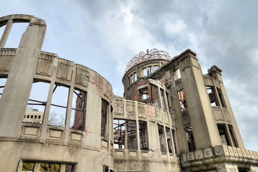 Hiroshima city in Chugoku region of Japan (Honshu Island). Famous atomic bomb dome.