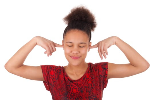 Afro-American young woman with afro hair