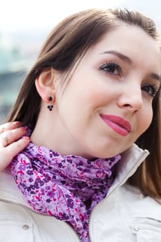 portrait of a beautiful young woman in Prague