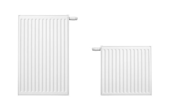 Radiator set isolated over a white background 