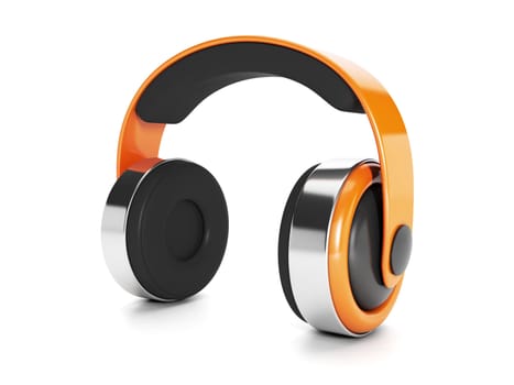 Icon for music. Model of headphones on a white background.