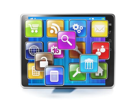 Download mobile app for your aypad. Icons in the form of mobile applications and tablet