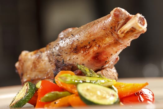 Roasted Lamb Chops with vegetables