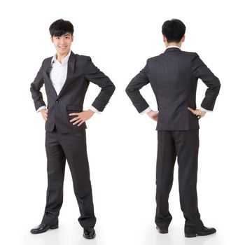 Young Asian businessman portrait isolated on whtie background.
