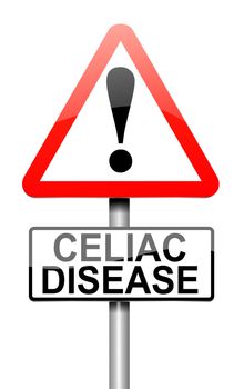 Illustration depicting a sign with a Celiac Disease concept.