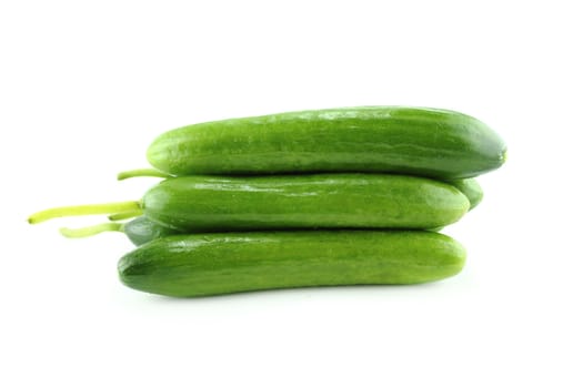 Fresh Cucumber on white background. with a clipping path