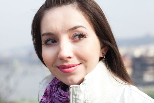 portrait of a beautiful young woman in Prague