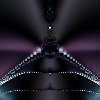 Elegant fractal design, abstract art, blue and purple polar lights