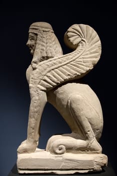 Etruscan gravestones . "Pietra fetida" - funerary sphinx, middle 6 century B.C.