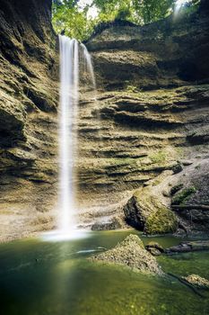 Time exposure of a waterfall in the gorge Pähler, Germany