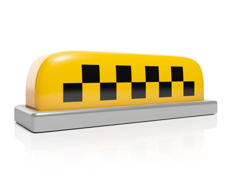 3d illustration: taxi sign on a white background