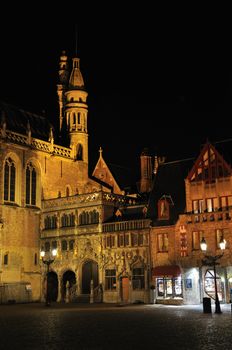 Charming night in Brugge, Belgium. Famous place for it canals.