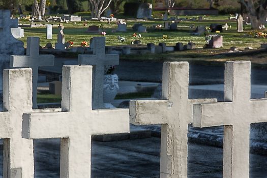 Grave Markers at San Carlos Cemetery.