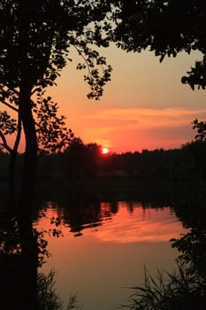 sunset on the lake 