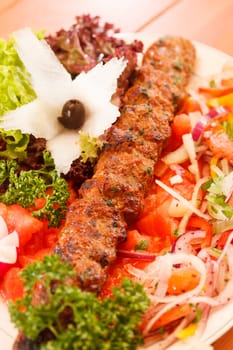 kebab with vegetables